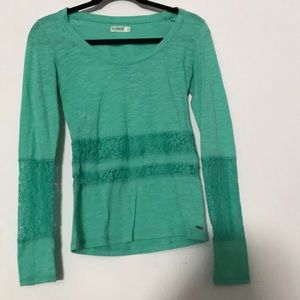 Long sleeve T-shirt with lace detail